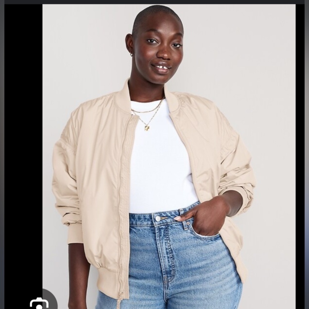 Old Navy Tan Bomber Jacket Classic Style